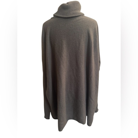 CASHMERE WOOL GARNET HILL Oversized Turtleneck Sweater Brown Pockets Cozy Luxury - Picture 6 of 15